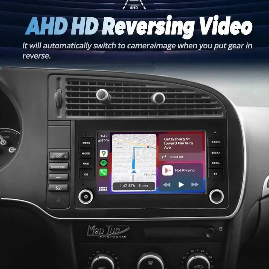 Rádio do carro da tela de 7 polegadas android 15 para saab 9-3 93 2005-2008 reprodutor de vídeo multimídia estéreo navegação gps unidade principal auto carplay