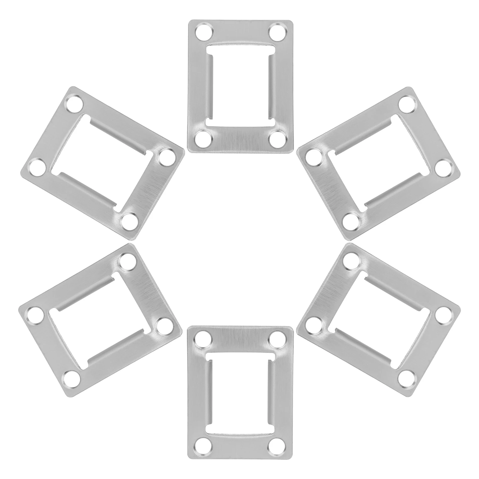 

6 Pcs Stainless Steel Strike Plate Lock Accessories Thickened Security Reinforcement Plate for Exterior Door Deadbolt