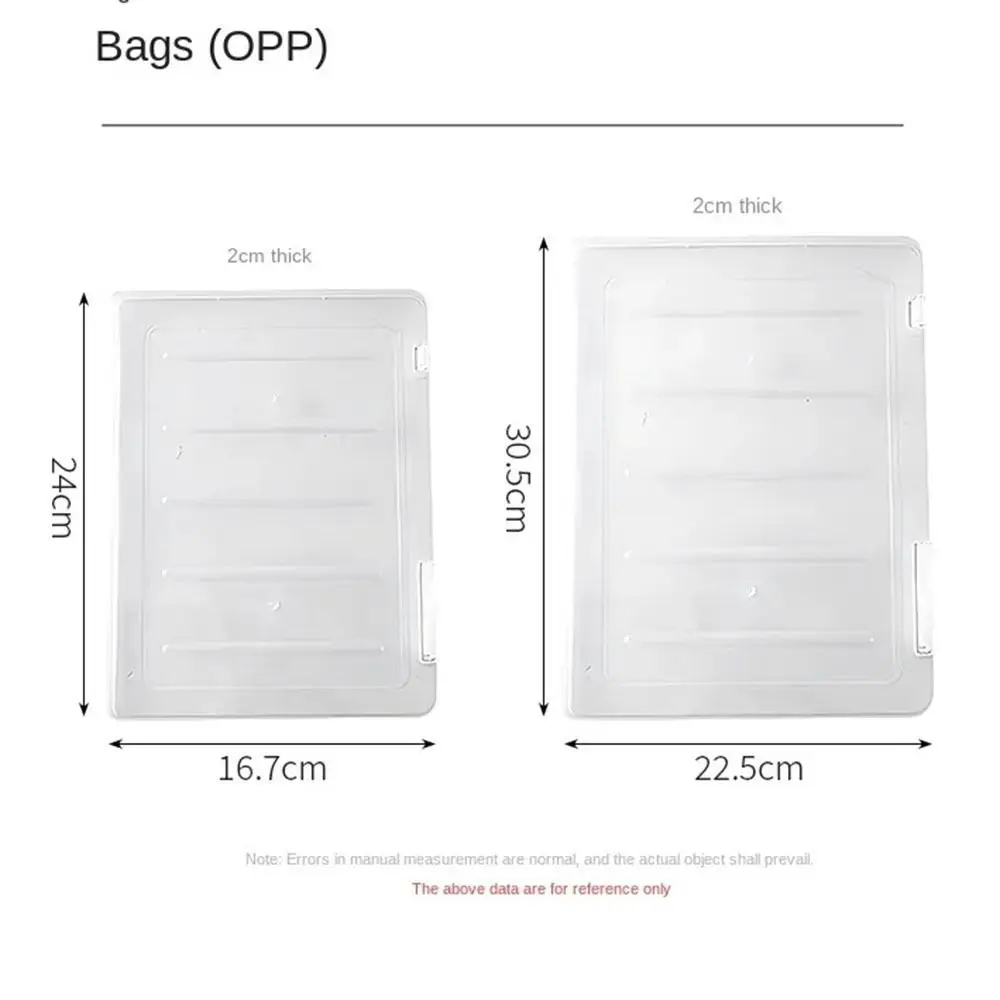 Plastic A4 Transparent Storage Box Portable Visible File Storage Cases Anti-skid Buckle Flip Design Puzzle Storage Holder Office