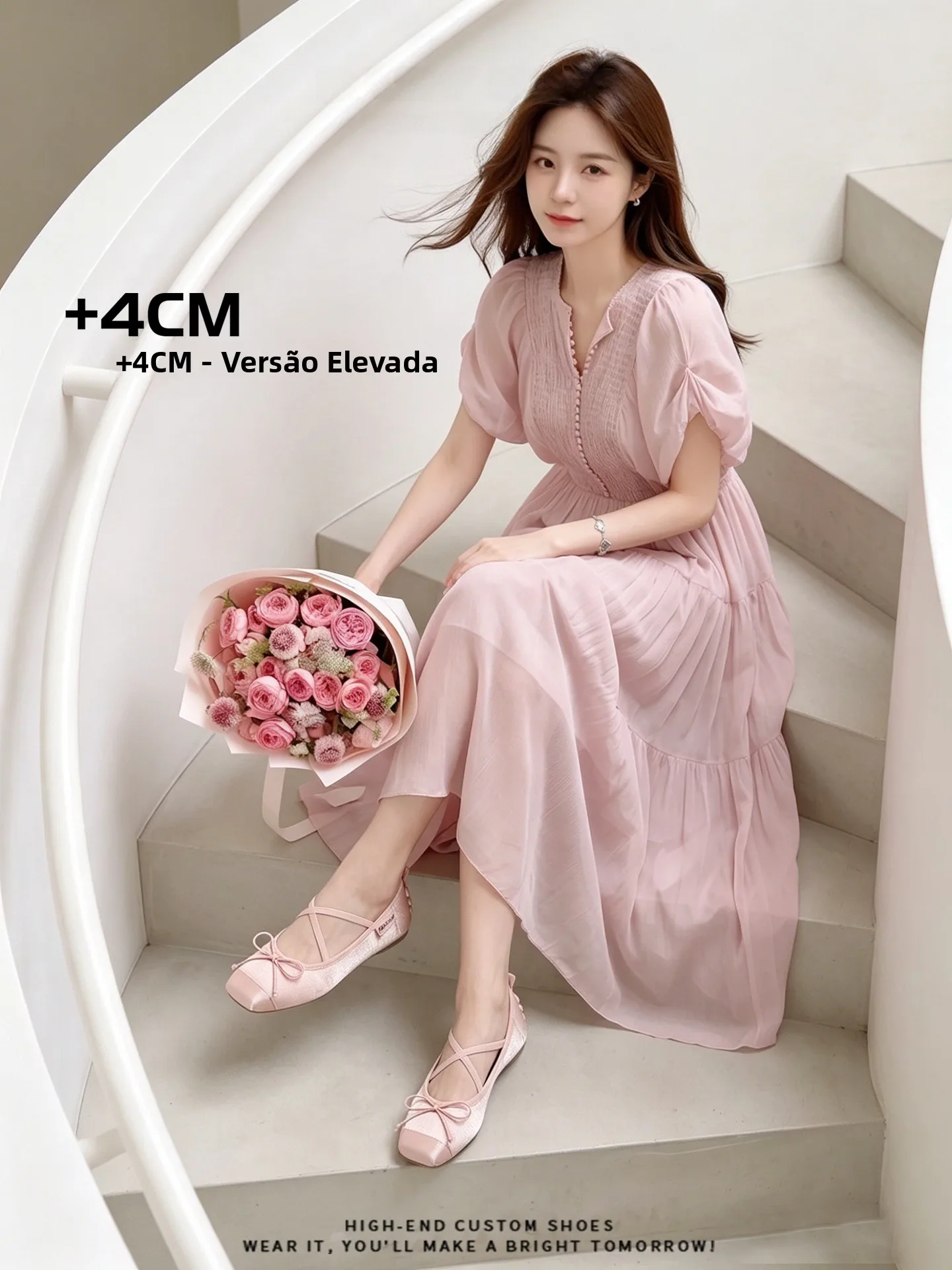 sheepskin-mary-jane-ballet-flats-women's-retro-square-head-commute-shoes-sweet-style-slip-on-rubber-sole-four-centimeter-heel