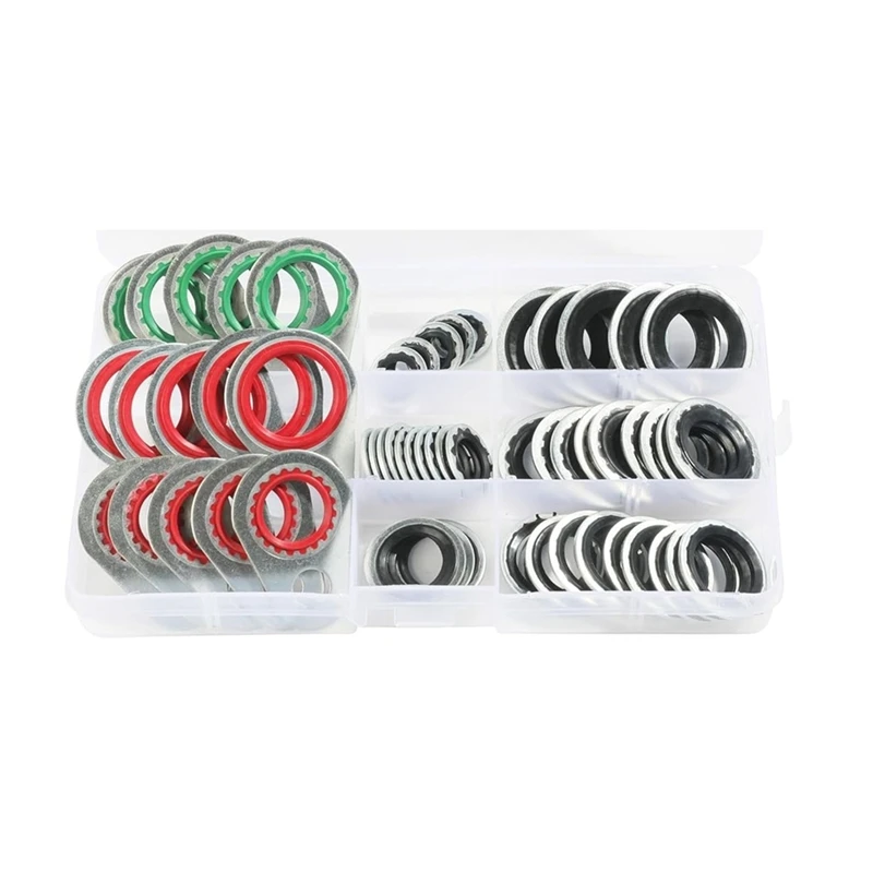 Top!-A/C O Ring Kit,Car Accessories Gasket,O Ring Assortment Kit,AC O Ring Kit,60Pcs AC Seal Kit,A/C Compressor Seal Kit