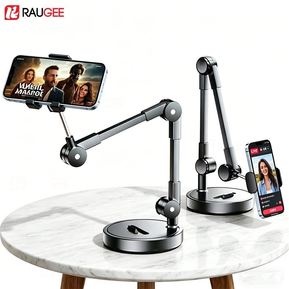 Phone Holder Portable Stand for Cell Phone Flexing Adjustable Hight Mobile Phone Holder for Food Recording Video Live Broadcast
