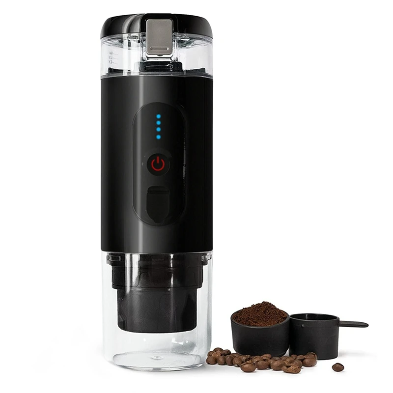 1Set Black 2 In1 Espresso Coffee Maker Travel Coffee Maker Compatible Capsule And Ground Coffee For Outdoor