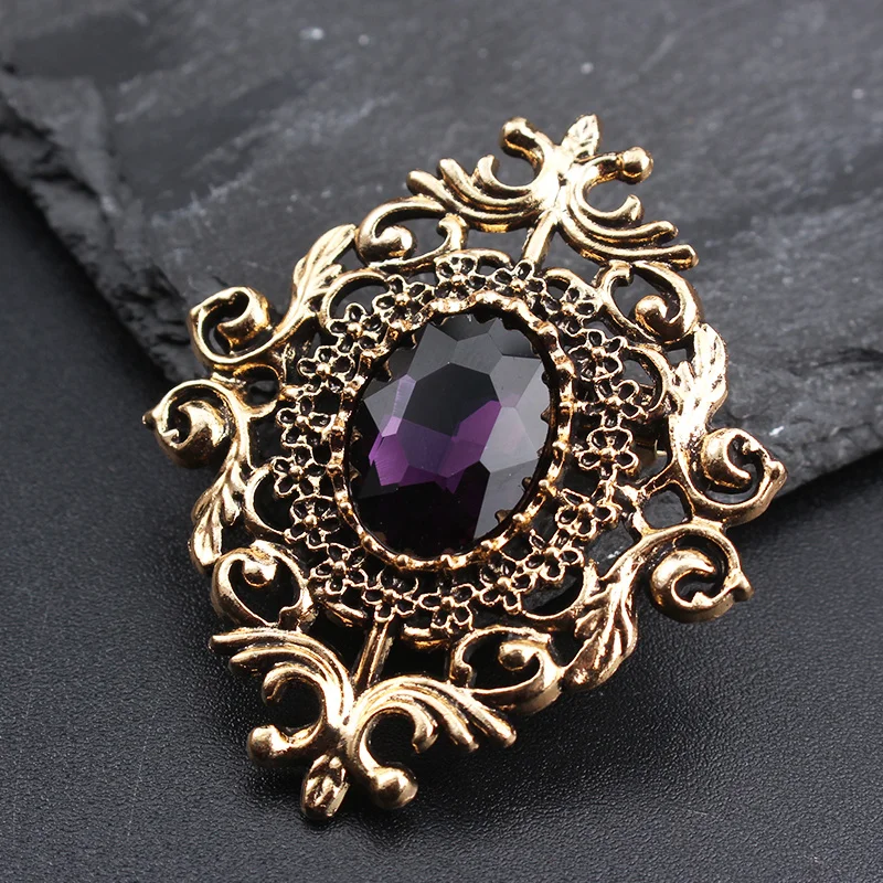 Vintage Elegant Baroque Openwork Dripping Oil Court Brooch