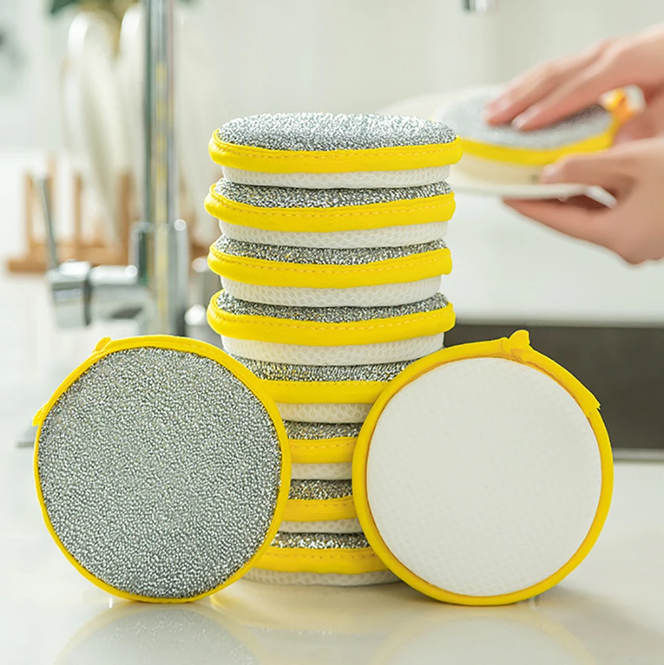 Kitchen Double Sides Cleaning Sponge Pan Pot Dish Clean Sponge Household Cleaning Tools Dishwashing Brushes High Quality