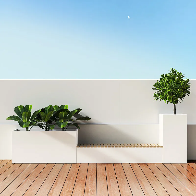 xx-Stainless Steel Flower Box Wind-resistant Rust-proof Square Greening Isolation Belt Flower Trough Customization Supported^