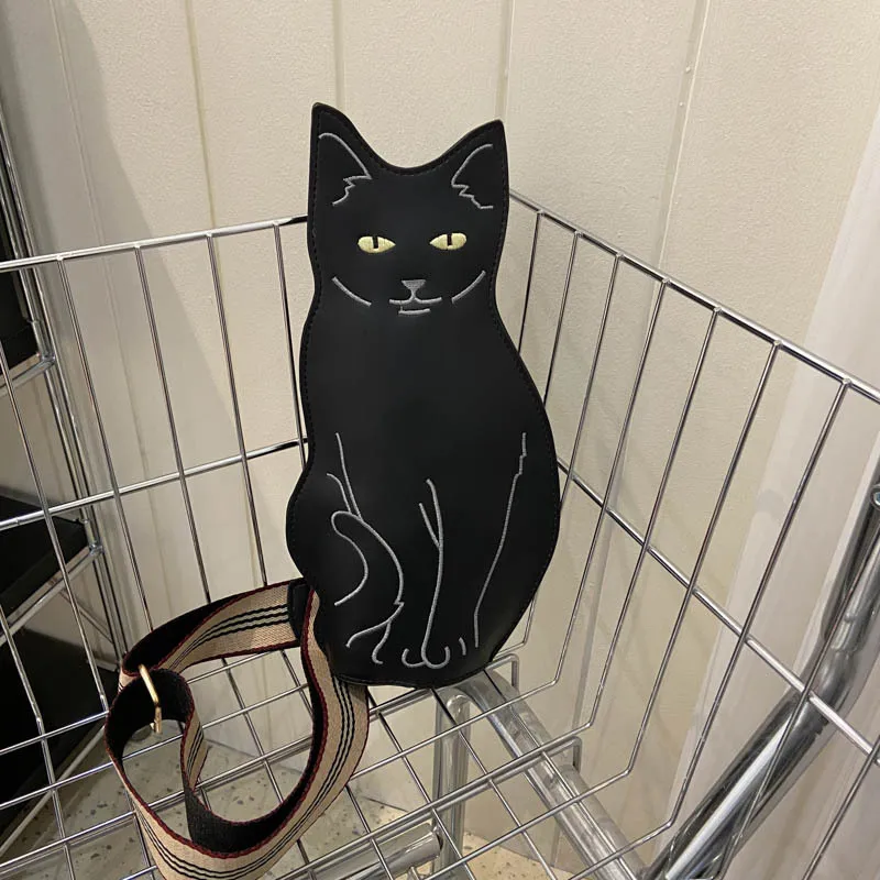2023 new girl cute cat shoulder bag personality women large capacity cartoon crossbody bag female