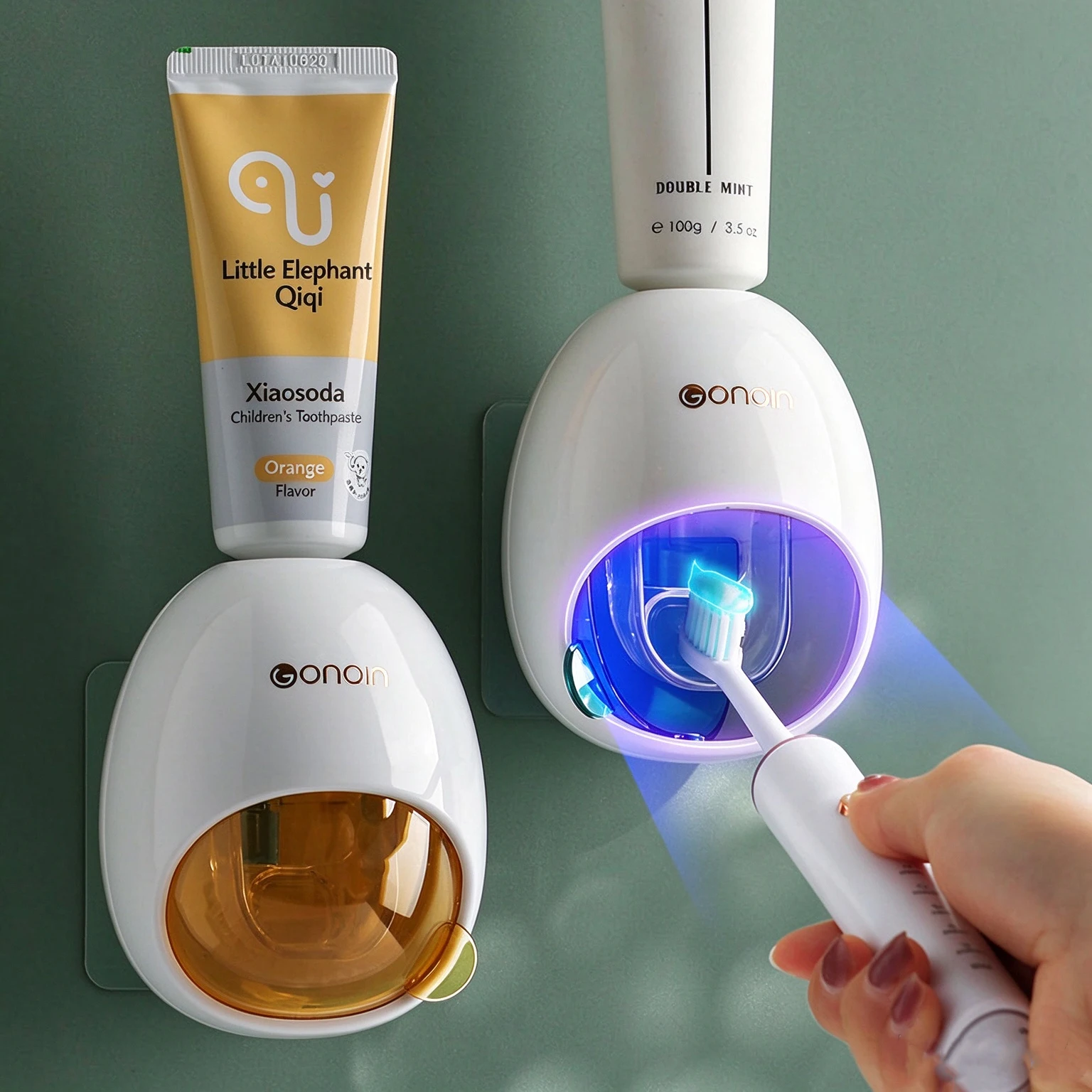 Egg Shape Automatic Toothpaste Dispenser Wall Mount No Punch Toothpaste Squeezer Removable Washable Cute Toothpaste Holder Adult