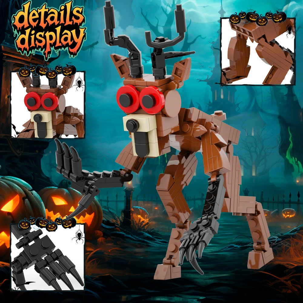 

NEW 99 Nights In The Forest Building Blocks Monster DEER Milu Deer Bricks Game Peripherals Pillow Decor Toy Fans Gift Halloween