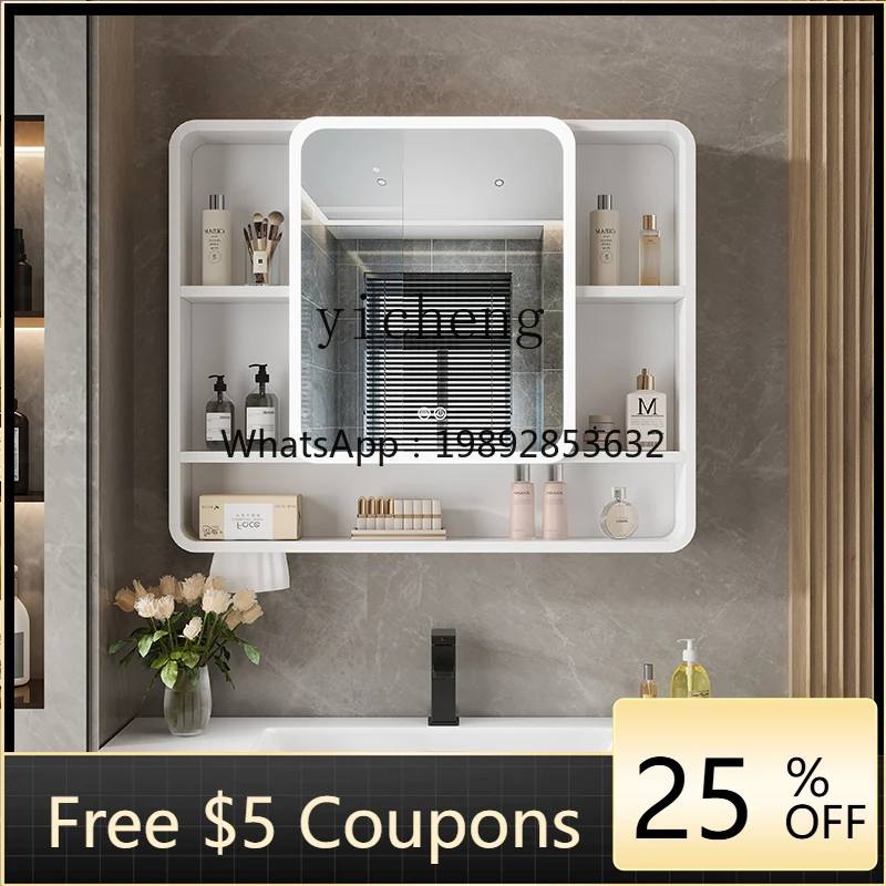

AA Nordic mirror cabinet mirror box space aluminum bathroom cabinet combination wall-mounted storage mirror