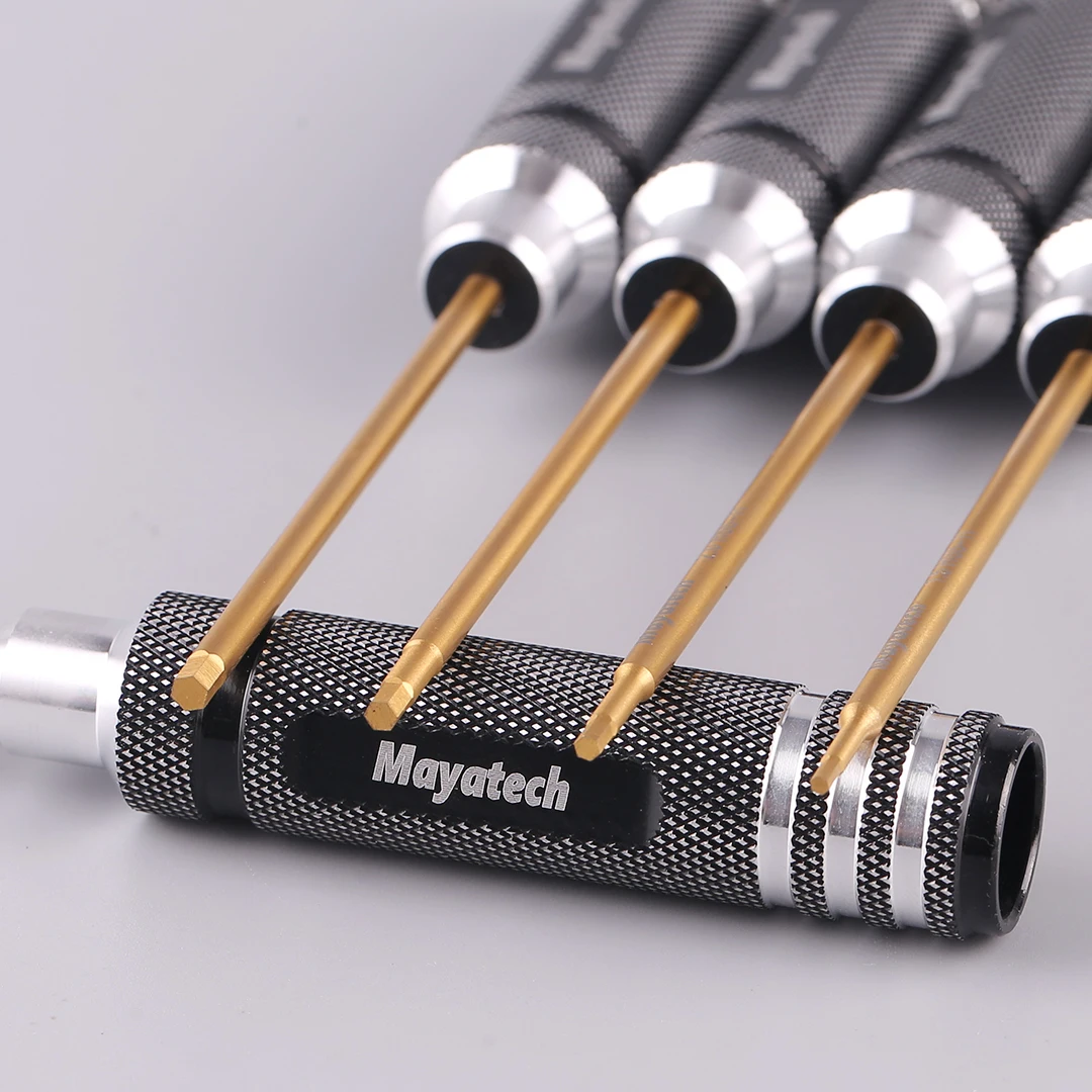Mayatech 4-in-1 Hexagon Head Screwdriver Set 1.5mm/2.0mm/2.5mm/3.0mm HSS Titanium Coated Screw Driver Tools for RC FPV Models