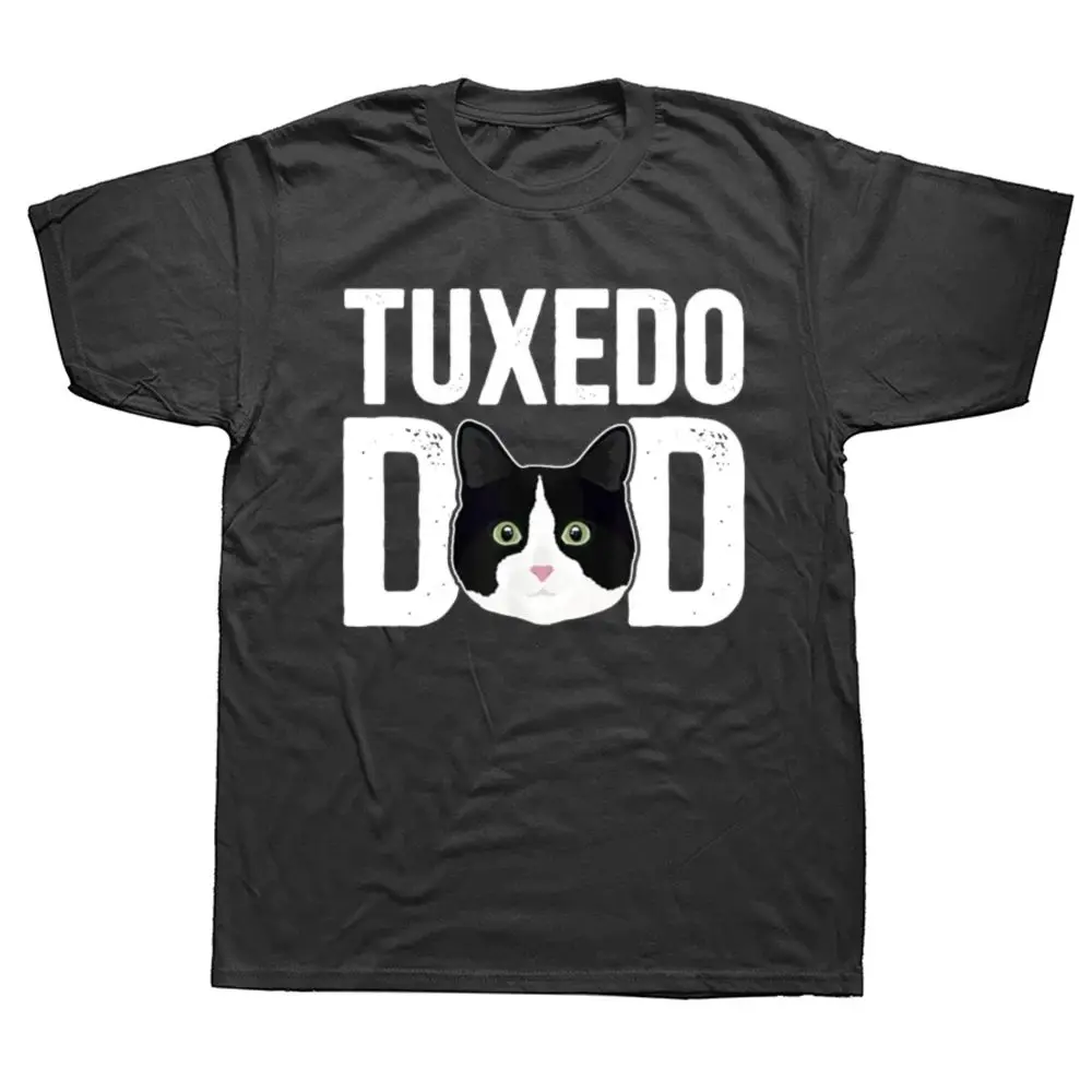 Funny Tuxedo Cat Dad Graphic T-shirts Men Women's Fashion Casual Tshirt 100% Cotton Loose Oversized T Shirt Summer