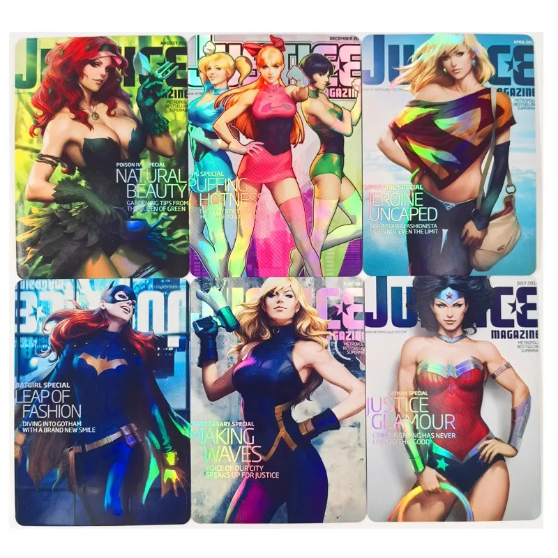 55Pcs/set Sexy Anime Girl Cards Supergirl Batwoman Catwoman Harley Quinn Tifa Widowmaker Aerith Ahri Game Collection Cards Gift