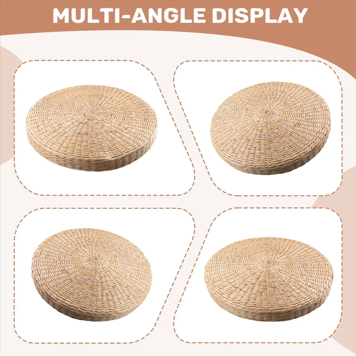 

Спортивный круглый коврик для йоги 45 см, подушка-пуф татами, напольная подушка-сиденье, соломенная подушка для медитации, утолщенная, мягкая, для йоги