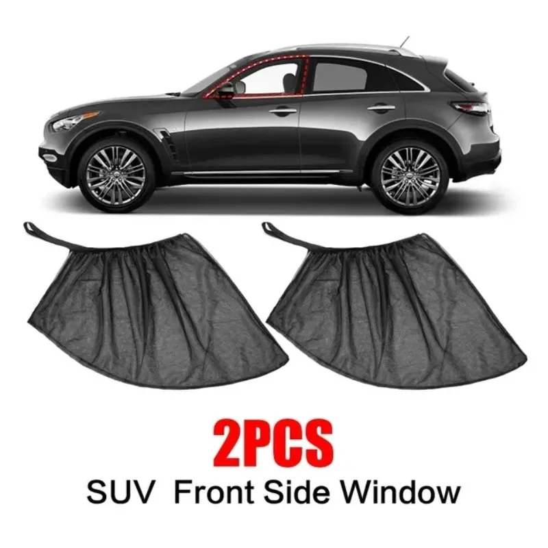 

Hot Car Rear Side Window Sunshade UV Protect Shield Mesh Prevent Mosquito Sunshine Privacy Protection Foldable Curtain Net 1Pair