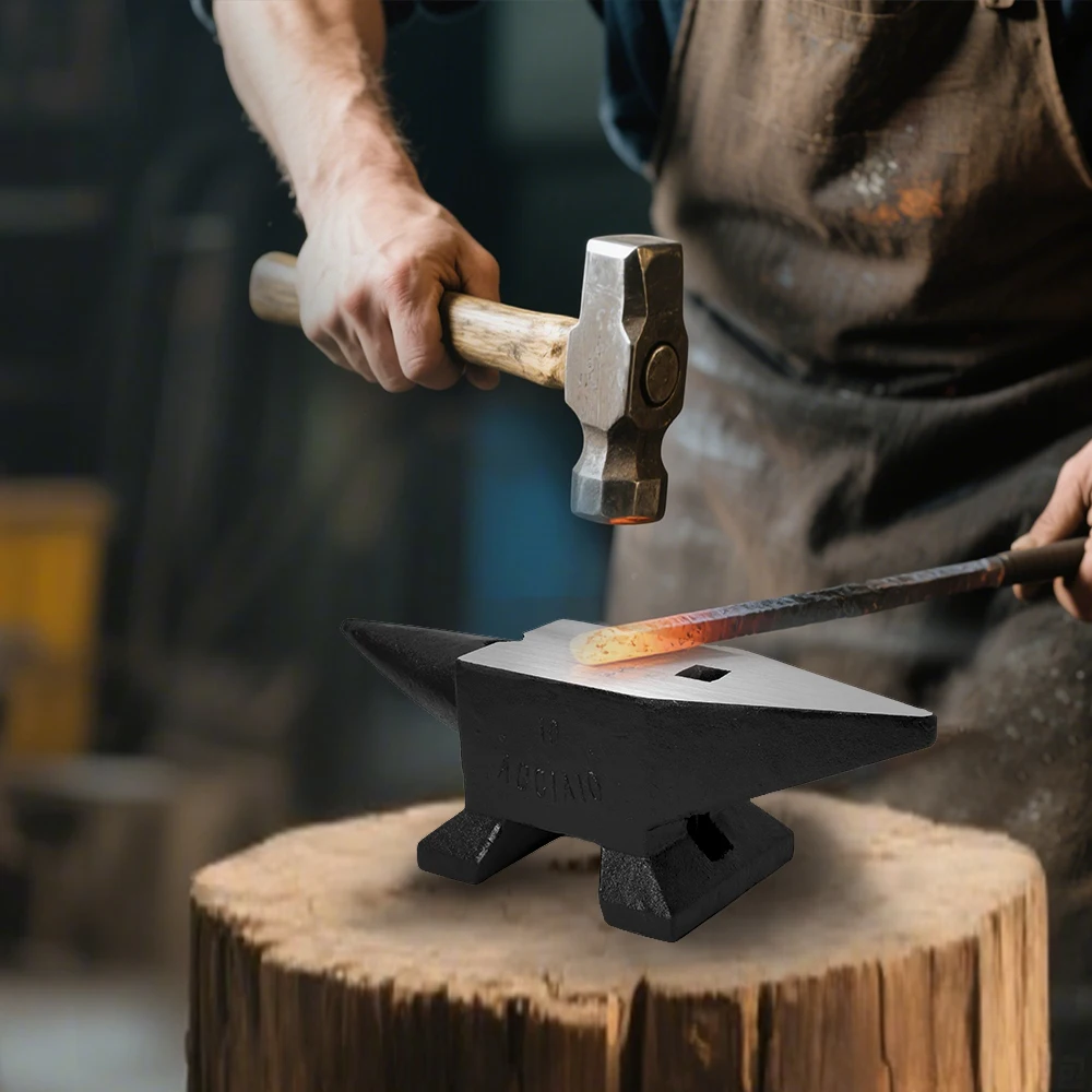 

Cast Steel Anvil 22Lbs(10kg) Single Horn: Large Top, Stable Base, High Hardness for Smithing