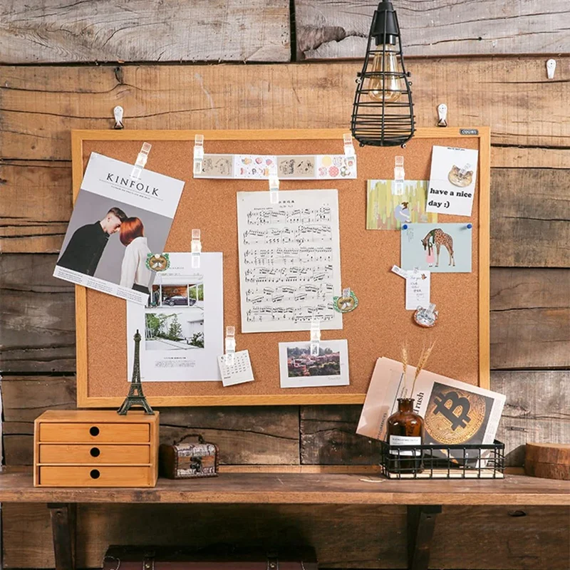 50 pezzi clip per puntine in plastica per bacheca in sughero puntine puntine mini clip per foto graffette per bacheca colore trasparente