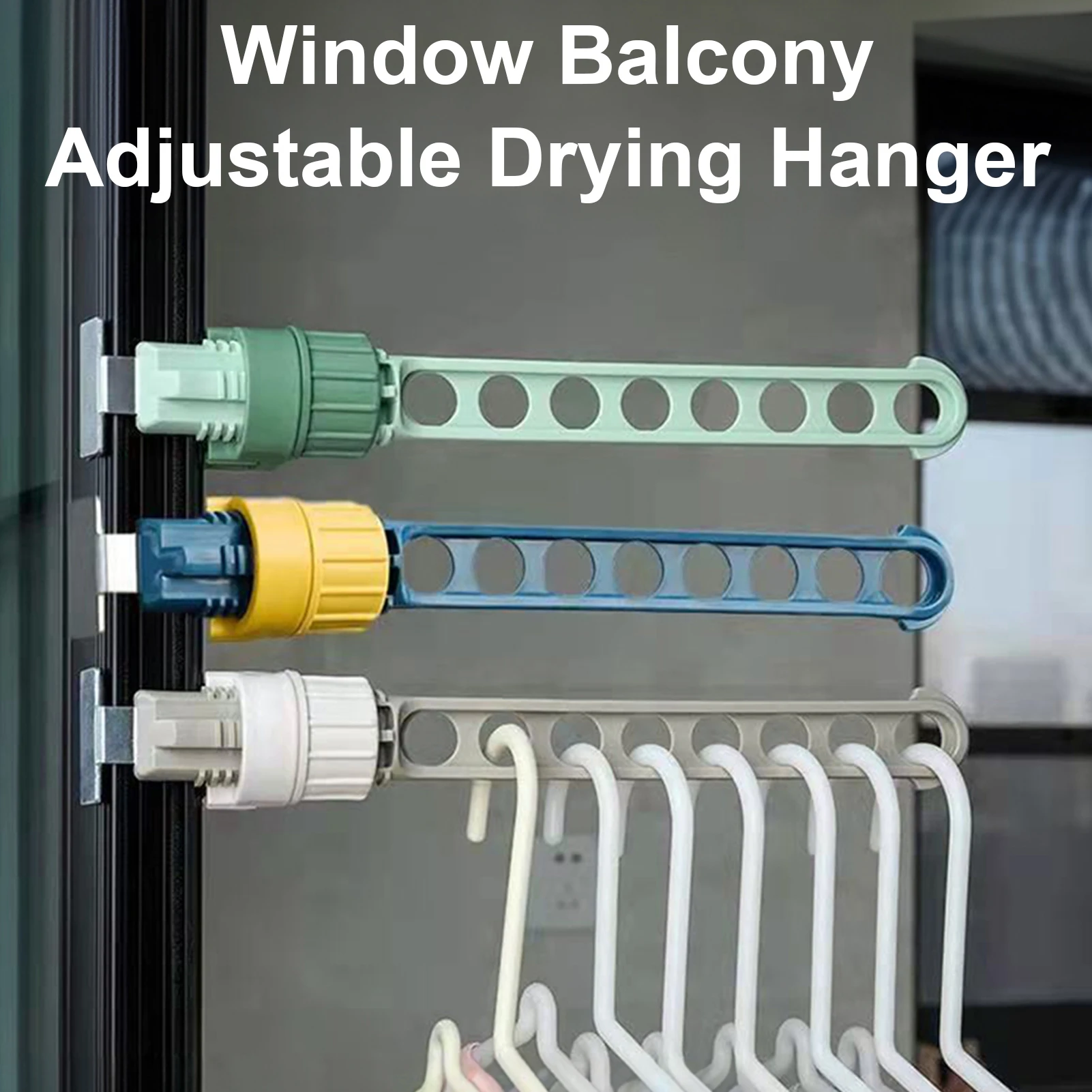 Indoor Window Frame Clothes Hanger Balcony Window Table Card Buckle Clothes Fantastic Rack Travel Portable Window Hanger Rod