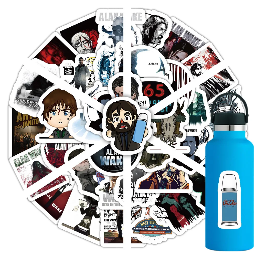 10/30/50PCS Alan Wake Thriller Action Adventure Game Sticker DIY Decoration PVC Waterproof Skateboard Notebook Graffiti Toy