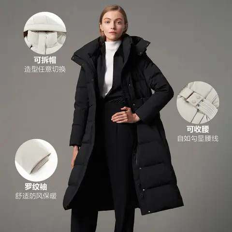 BOSIDENG New 90% Down Jacket for Women warm Winter jacket X-long slim jacket thicken warm outwear