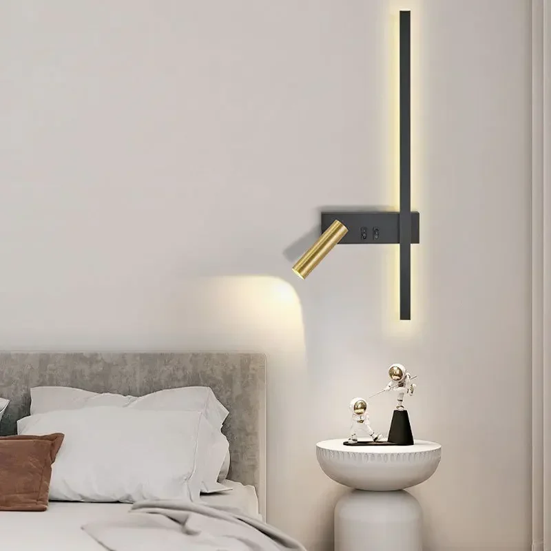 Imagem -03 - Moderno Ajustável Led Wall Sconce para Decoração de Casa Iluminação Luminária Brilho Quarto Cabeceira Vivendo Sofá Fundo Lâmpada