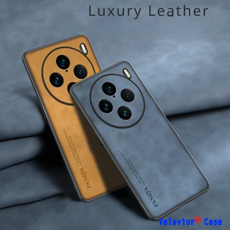 

Case for Vivo X100 Pro Luxury Leather Coque for Vivo X 100 X90 Pro Plus X80 Cover Camera Protection Silicone Shockproof Fundas