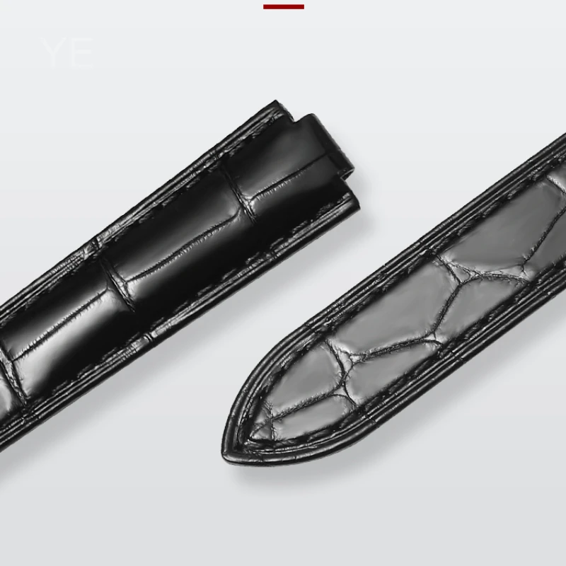 حساسة مختارة قسط جلد البقر للماء تنفس حزام الساعات لكارتييه بالون بلو أثار واجهة للطي مشبك حزام