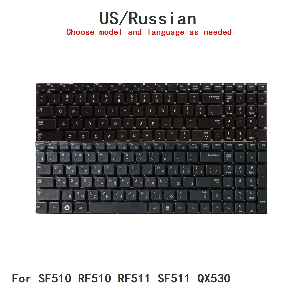 New US Russian Language  Keyboard For Samsung SF510 RF510 RF511 SF511 QX530 Notebook PC Replacement Keyboard