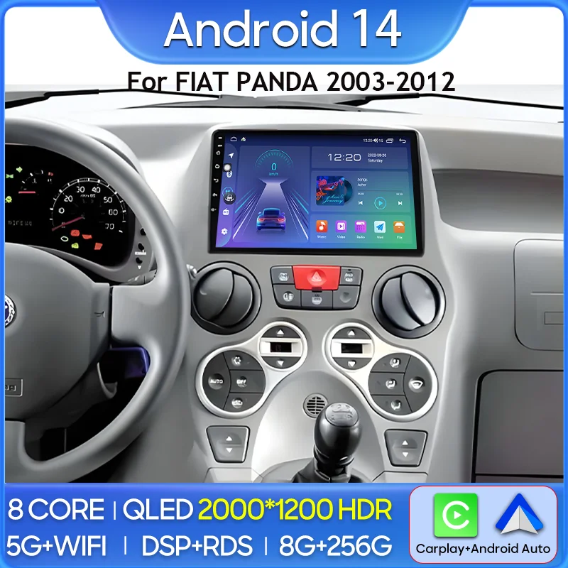 

Car Radio For FIAT PANDA 2003 2004 2005 2006-2012 Navigation GPS Android Auto Stereo Multimedia Player Carplay Autoradio No 2din
