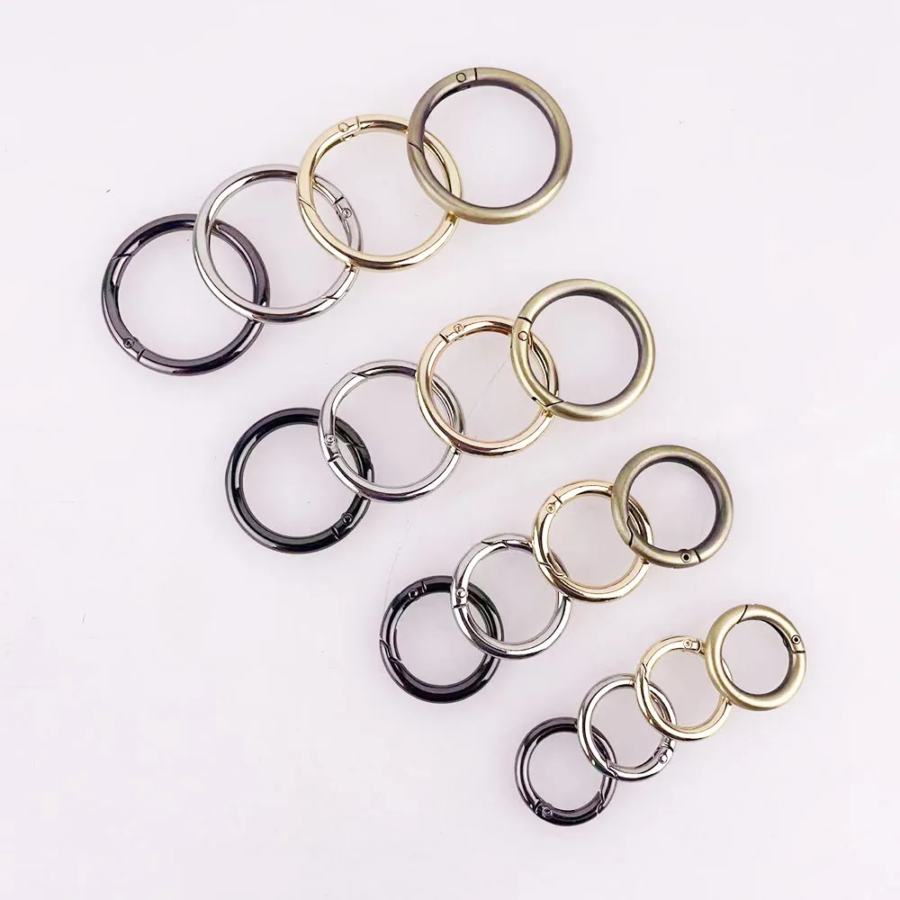 10Pcs 20-38mm Metal Connector O Ring Buckle 3/4-1 1/2Inch Bag Strap Hanger Luggage Spring Ring Clasps Round Clips Hook DIY Craft
