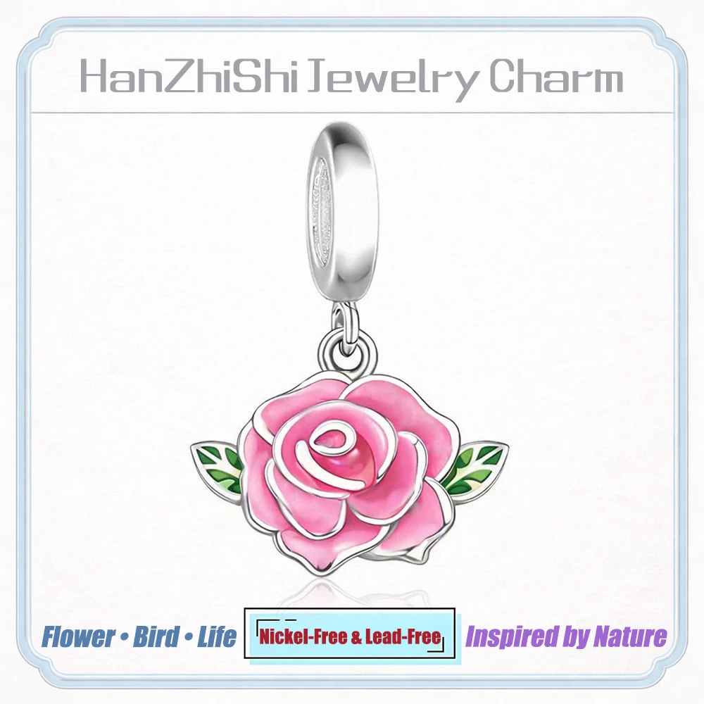  Colorful Flower Bird Charm Beads Enamel Nature Silver Plated Pendant fit Pandora  Bracelet Necklace Women DIY Jewelry Gift 2026