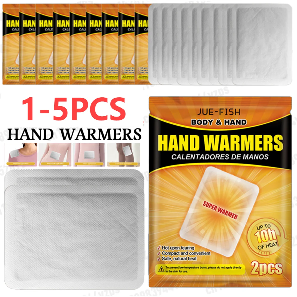 1-5Pcs Self Adhesive Heat Patches Hand Warmers Long Lasting Disposable Heating Pack Natural Heated Warmer Stickers for Body