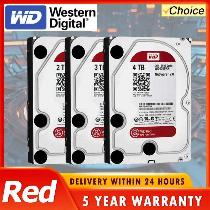 

Top! Western Digital WD 4TB 2TB 3TB 6TB Red NAS Hard Disk Drive 3.5" Internal Hard Drive SATA 6Gb/s 64MB Cache For Desktop
