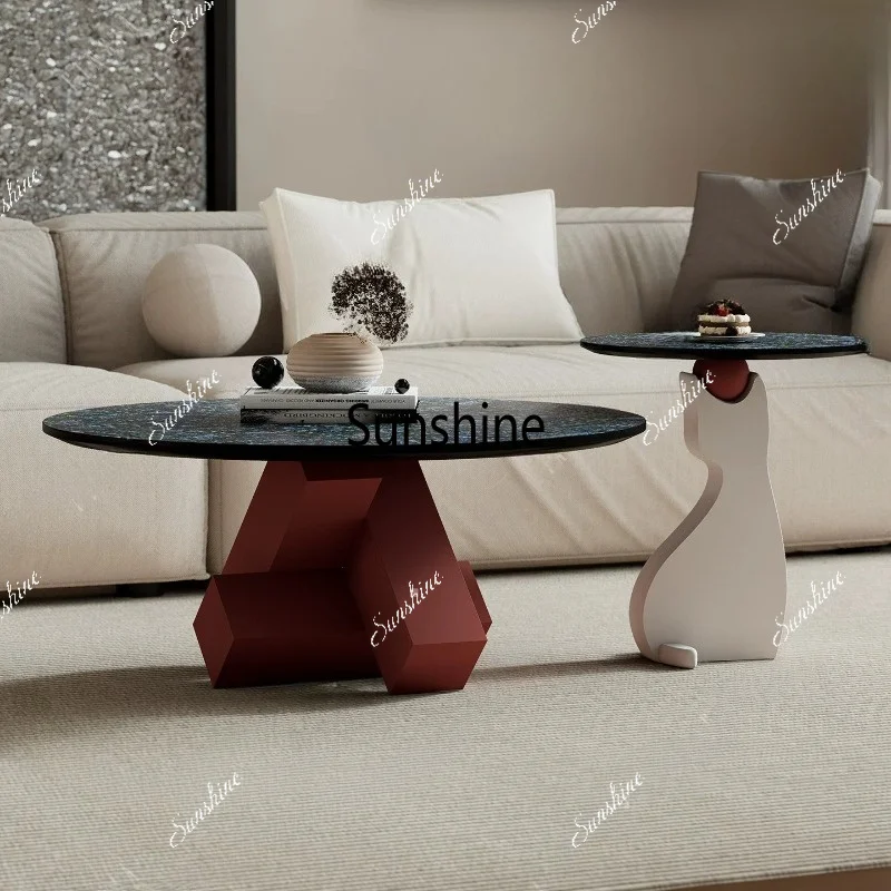Modern minimalist combination shell pattern art special-shaped round table