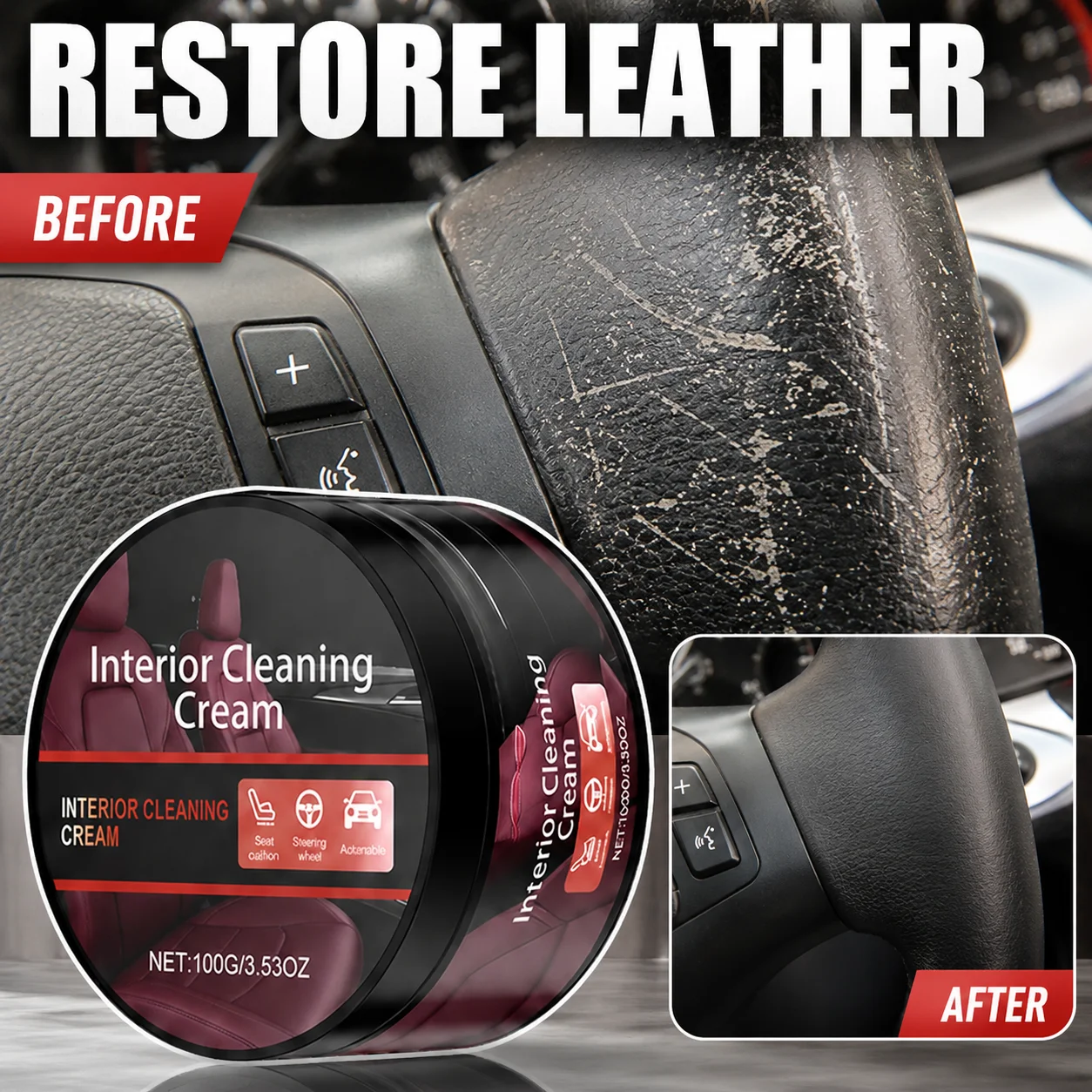 Multi‑Purpose Car Interior Renew Paste Improve Surface Traces on Inner Trim Accessories