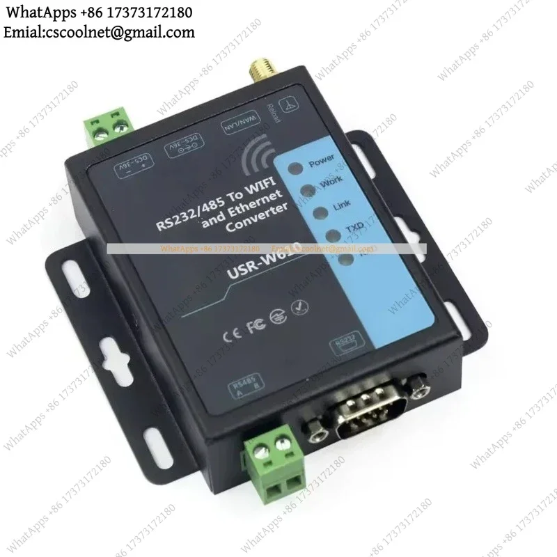 JS02 USR-W610 Serial to WiFi & Ethernet Converter – RS485/RS232, Modbus TCP/RTU, Industrial Wireless Server Module