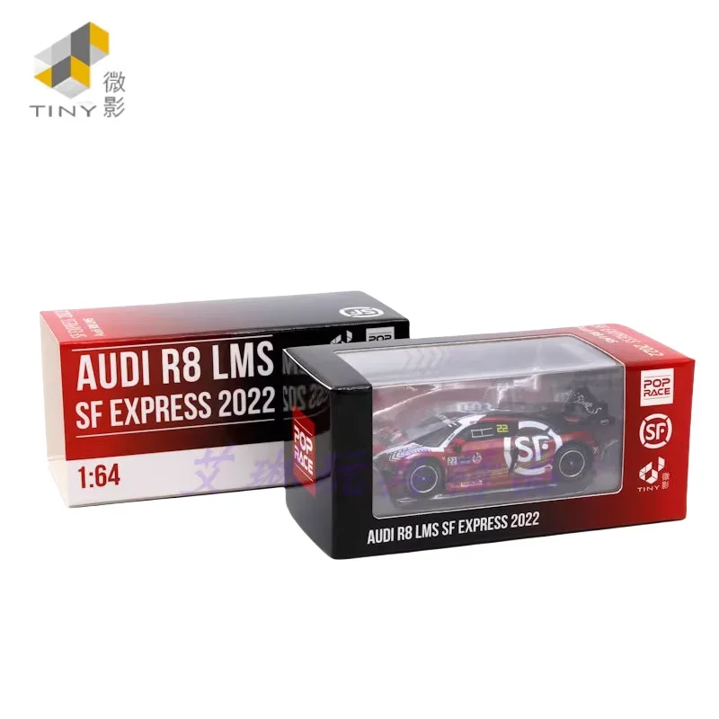 1:64 Audi R8 LMS SF Express 2022 alloy simulation model, children's collection of decorative toys, for children's holiday gifts.