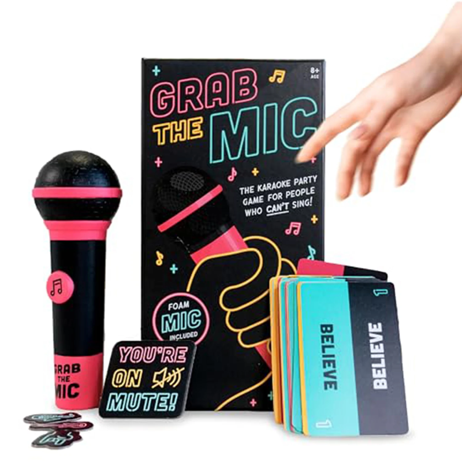 Lucky Egg Exciting Grab The Mic The Family Karaoke Game 2-10 Players Board Game for Bad Singers - 250 Lyric Cards Singer Game