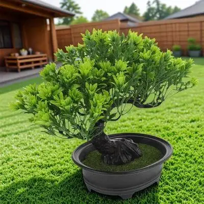 Artificial Bonsai Pine Tree Lifelike Simulation Plant Indoor Outdoor Decoration Natural Look Faux Bonsai for Living Space Garden