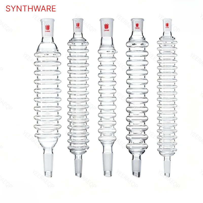Air Condenser Standard Ground Joint Sizes:14/20 19/22 24/40 Maximum Outer Diameter of Main Tube:42 mm / 62 mm Borosilicate Glass