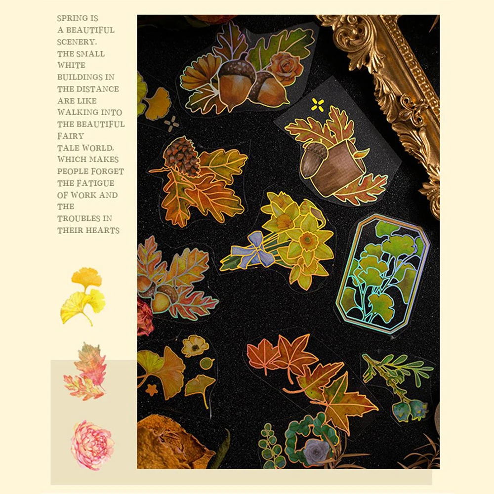 Cuaderno maravilloso como carillón de viento, cuaderno de Collage estructurado, pegatinas blancas translúcidas impermeables y duraderas, pasta de Material