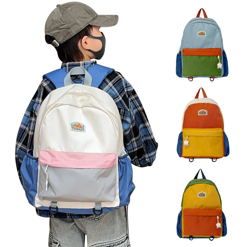 

Kids Backpack Korean Style Large Capacity Schoolbags Fashionable Outdoor Travel Backpacks Cute Color Oxford Bags for Boys Girls