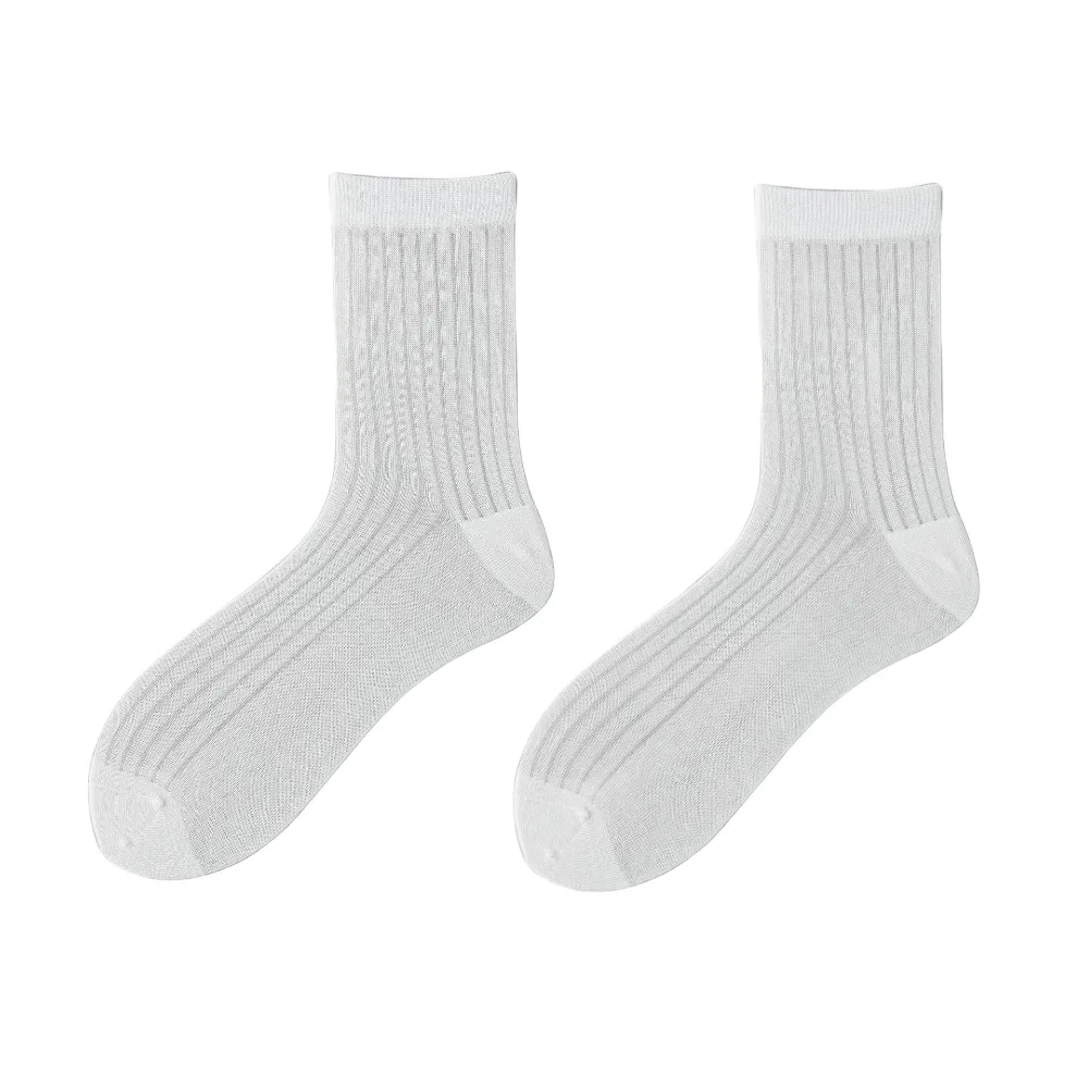 

Эластичные однотонные деловые носки, мужские дышащие носки до середины икры в полоску, мужские летние сетчатые тонкие мужские носки-трубочки, мужские