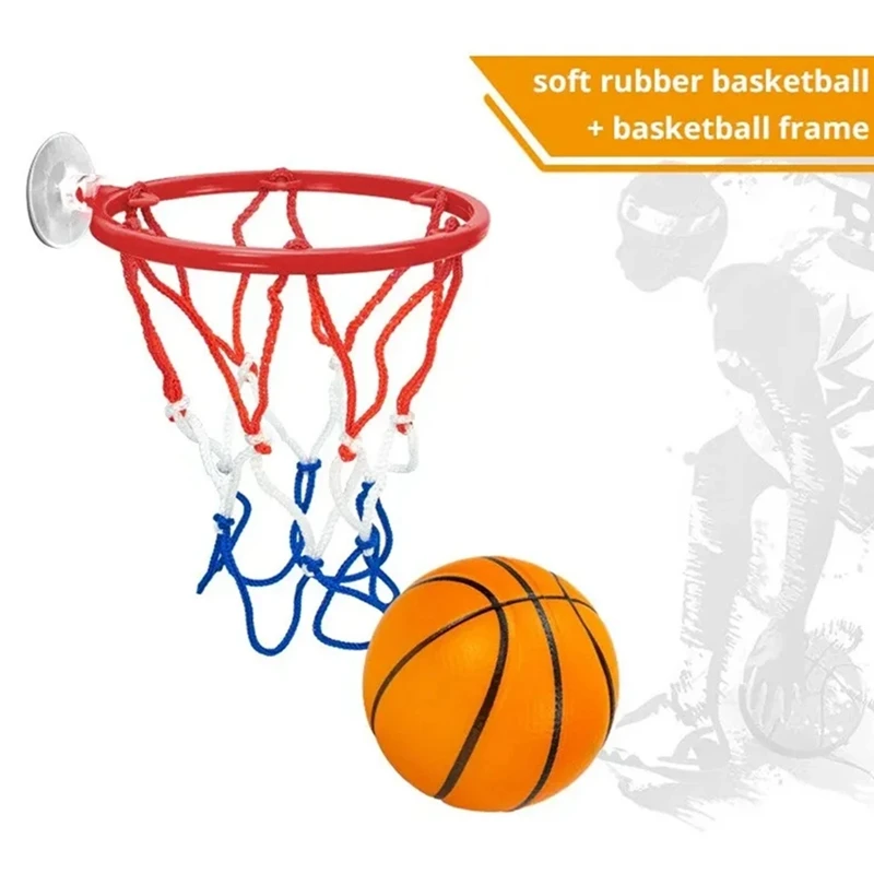 Door Mounted Mini Basketball Hoop with Suction Cup for Children Baby Indoor Sports Wall Hanging Basket Fingers Ball Hoops Kit