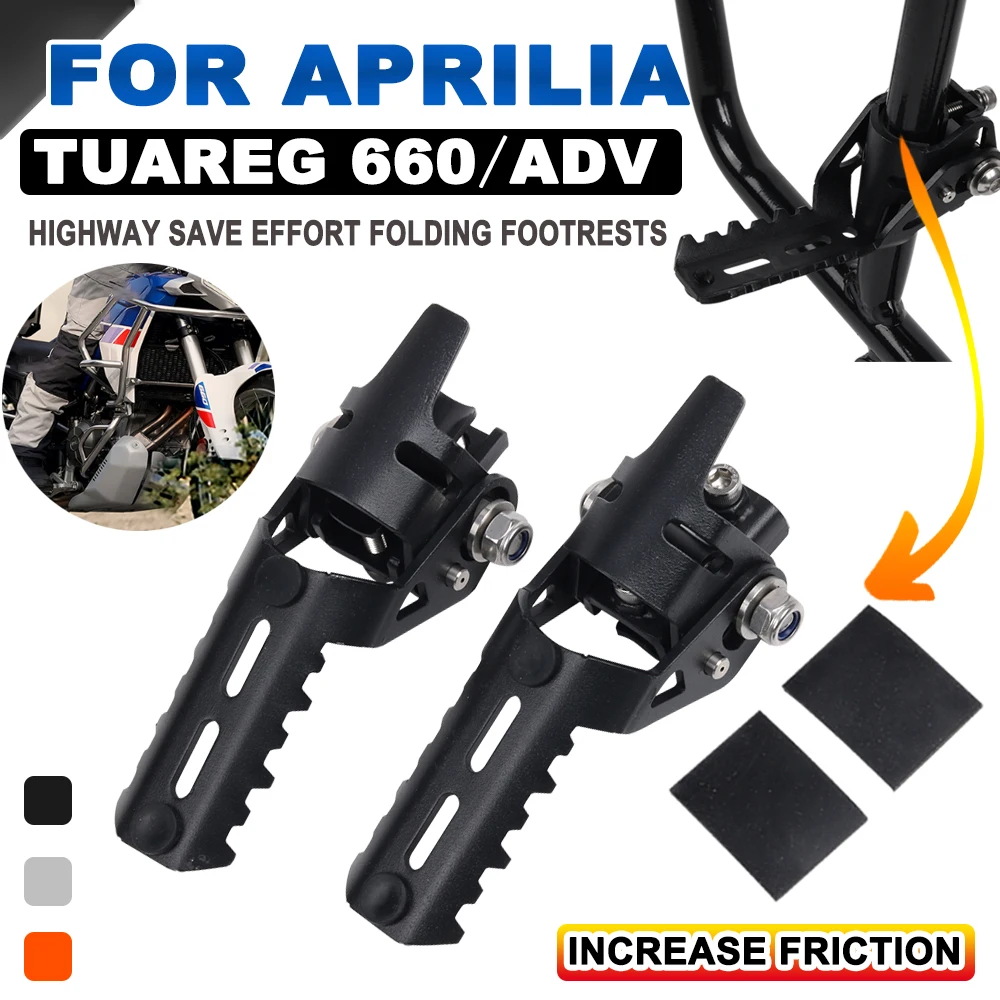

For Aprilia Tuareg 660 Tuareg660 Adventure Motorcycle Accessories Highway Foot Pegs Folding Footrests Clamps Diameter 20-26mm