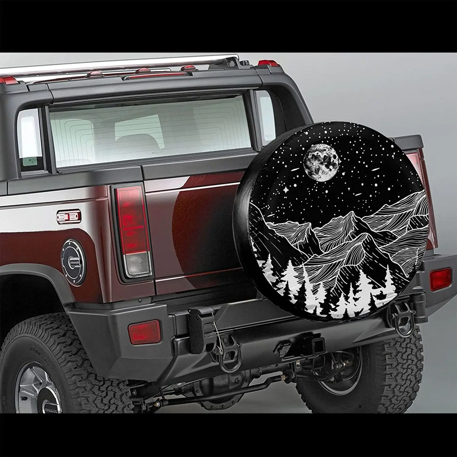 cozipink Moon and Star Camping Spare Tire COVER Wheel Protectors Weatherproof Universal for Trailer Rv SUV Truck C