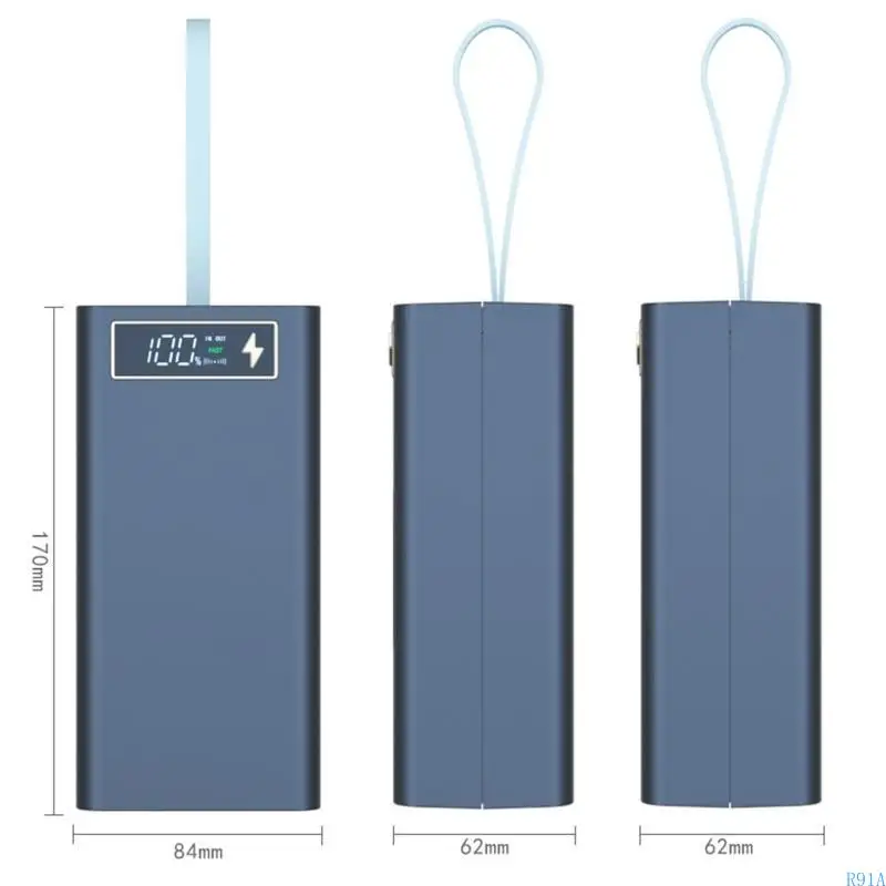 R91A 1 SET T21 Versão CAIXO BATERAGEM CAIXA BATERAGEM DIY POWER BANCO DO TEMPOR BANCO MÁXIMO 5V-2.1A