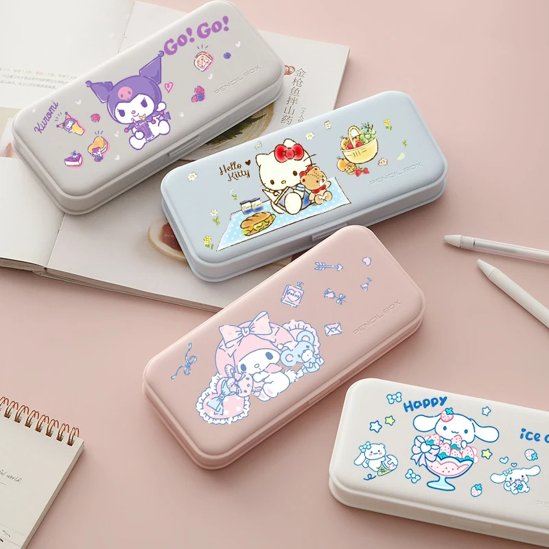 Sanrio Stationery Case Cinnamoroll Accessories Cute Anime Kawaii Student Pencil Case Office Portable Storage Toys for Girls Gift