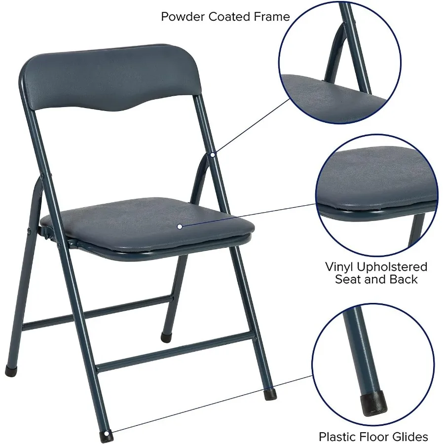 Flash Furniture Mindy Navy 5-teiliges Klapptisch- und Stuhlset für den Innen- und Außenbereich in Spielzimmer, Klassenzimmer und Esszimmer zu Hause S