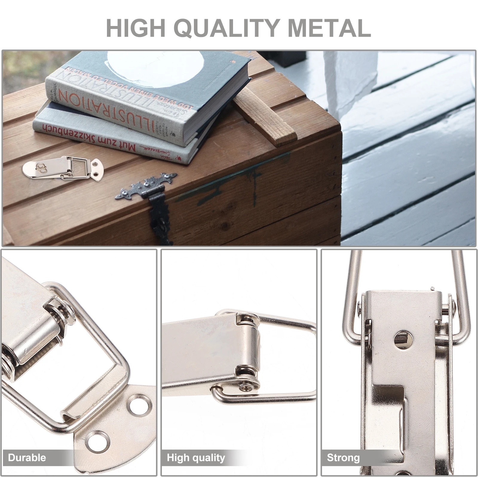 

4pcs Heavy Lock Buckle Luggage Case Clasps DIY Box Decorative Clasps Suitcase Wood Box Locks Accessories Metal Hardware